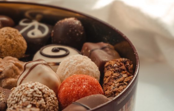 A circular box of assorted Decadence chocolates